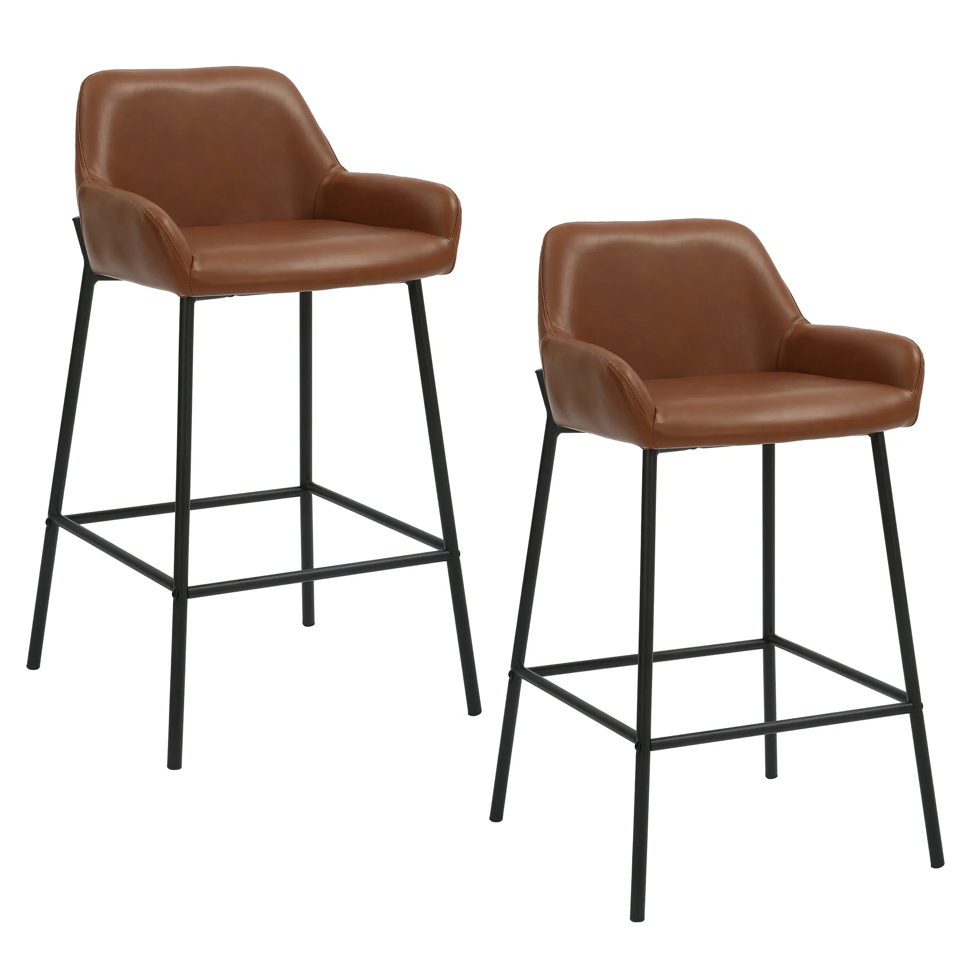 26 inch Bar Stools | Sets of 2 | Baily Caramel and Black