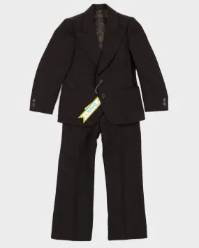 Deadstock with Tags Vintage 1970s Kid's Brown 2 Piece Suit Jacket and Trousers