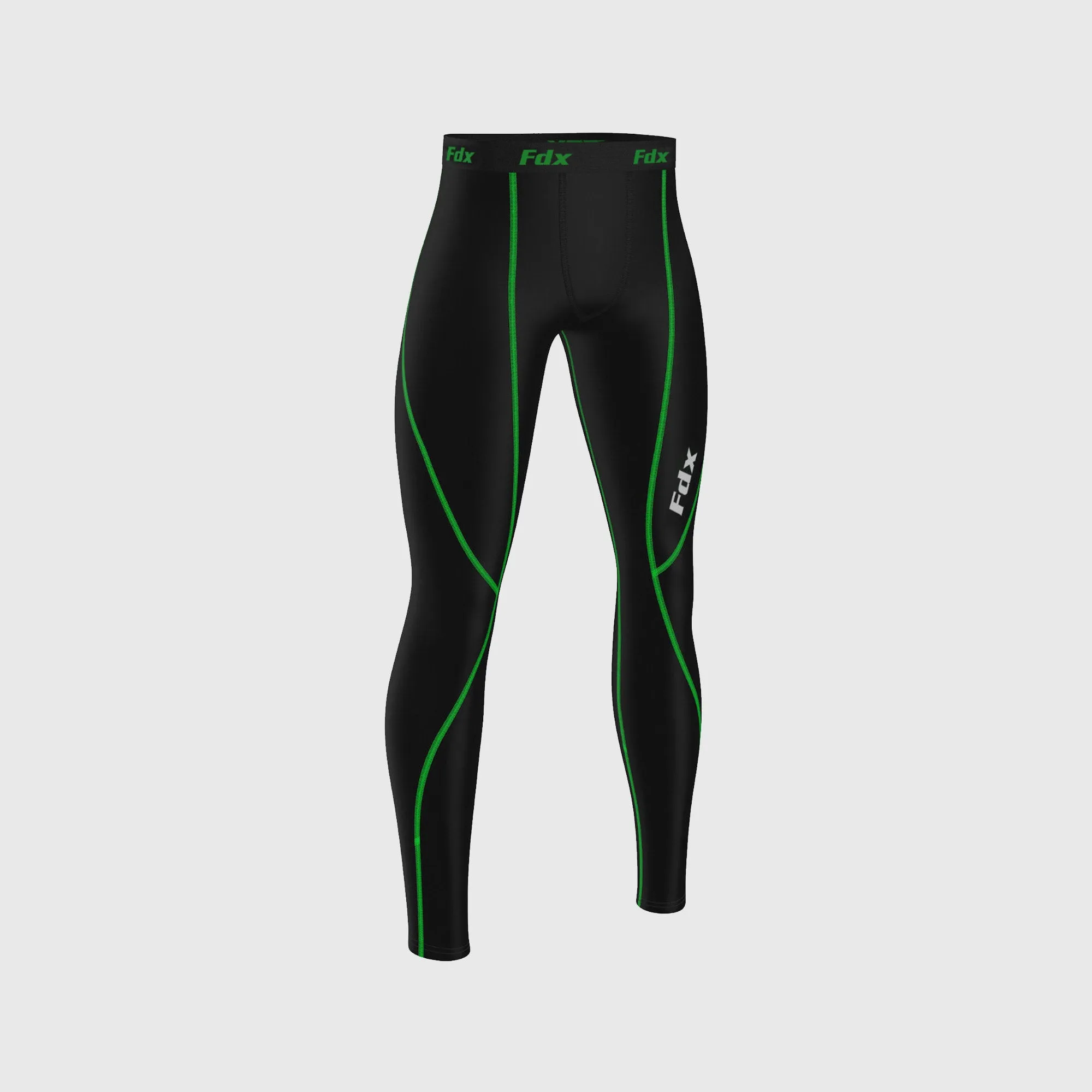 Fdx Men's Set Green Thermolinx Compression Base Layer Shirt & Leggings