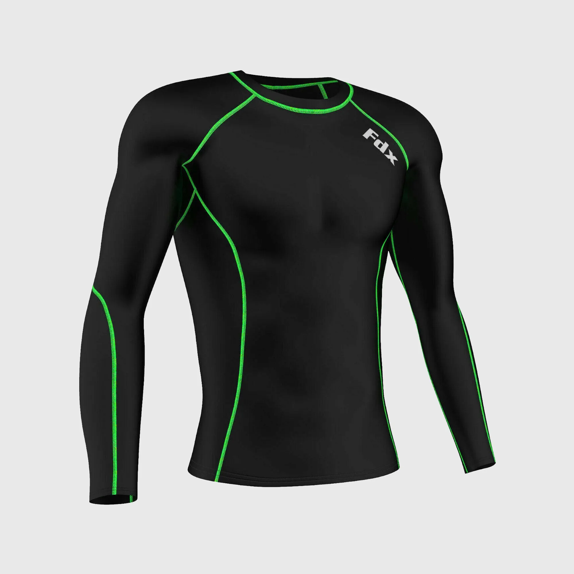 Fdx Men's Set Green Thermolinx Compression Base Layer Shirt & Leggings