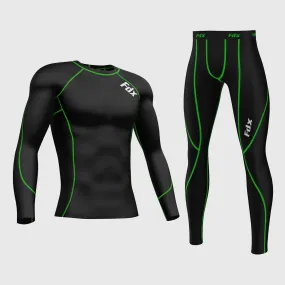 Fdx Men's Set Green Thermolinx Compression Base Layer Shirt & Leggings