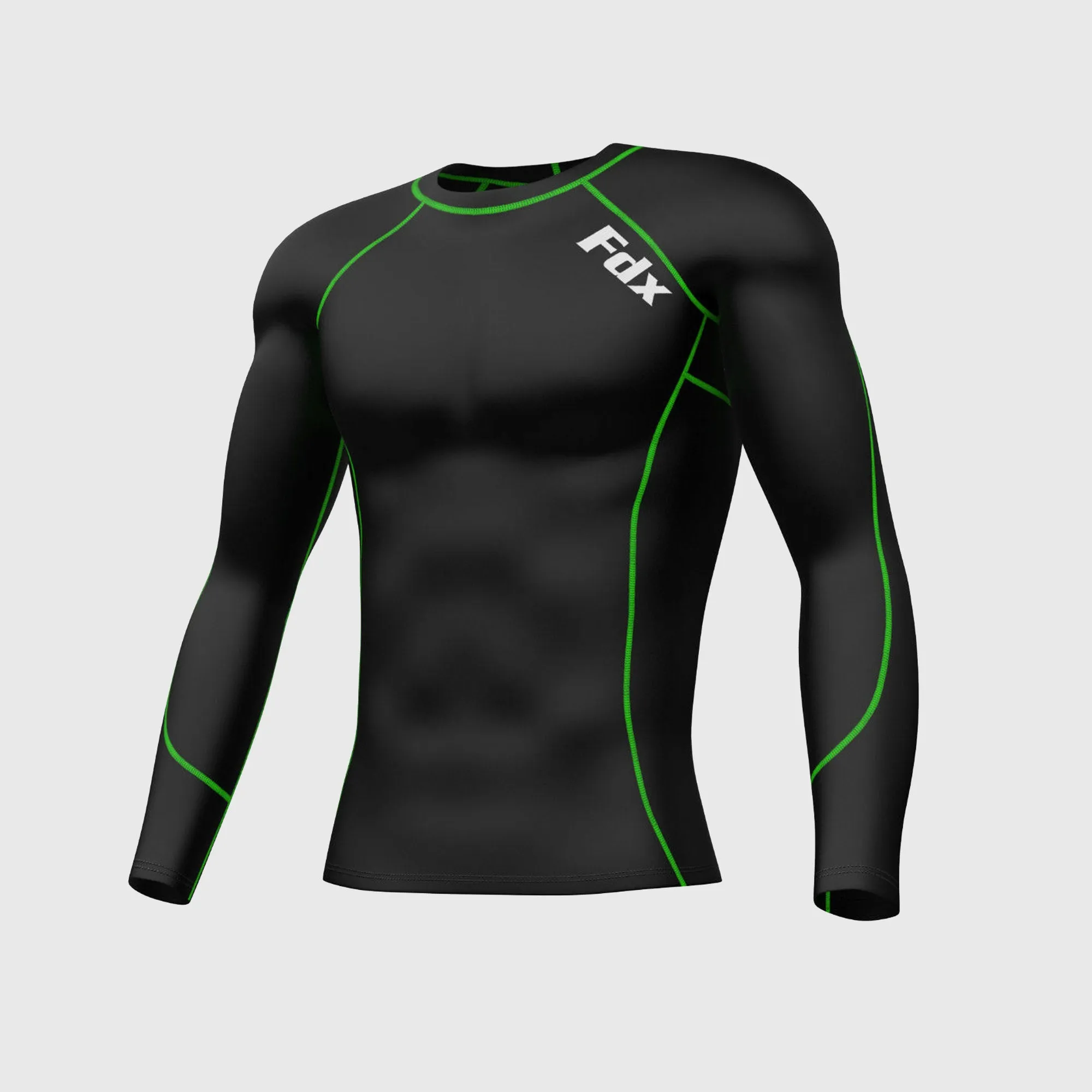 Fdx Men's Set Green Thermolinx Compression Base Layer Shirt & Leggings