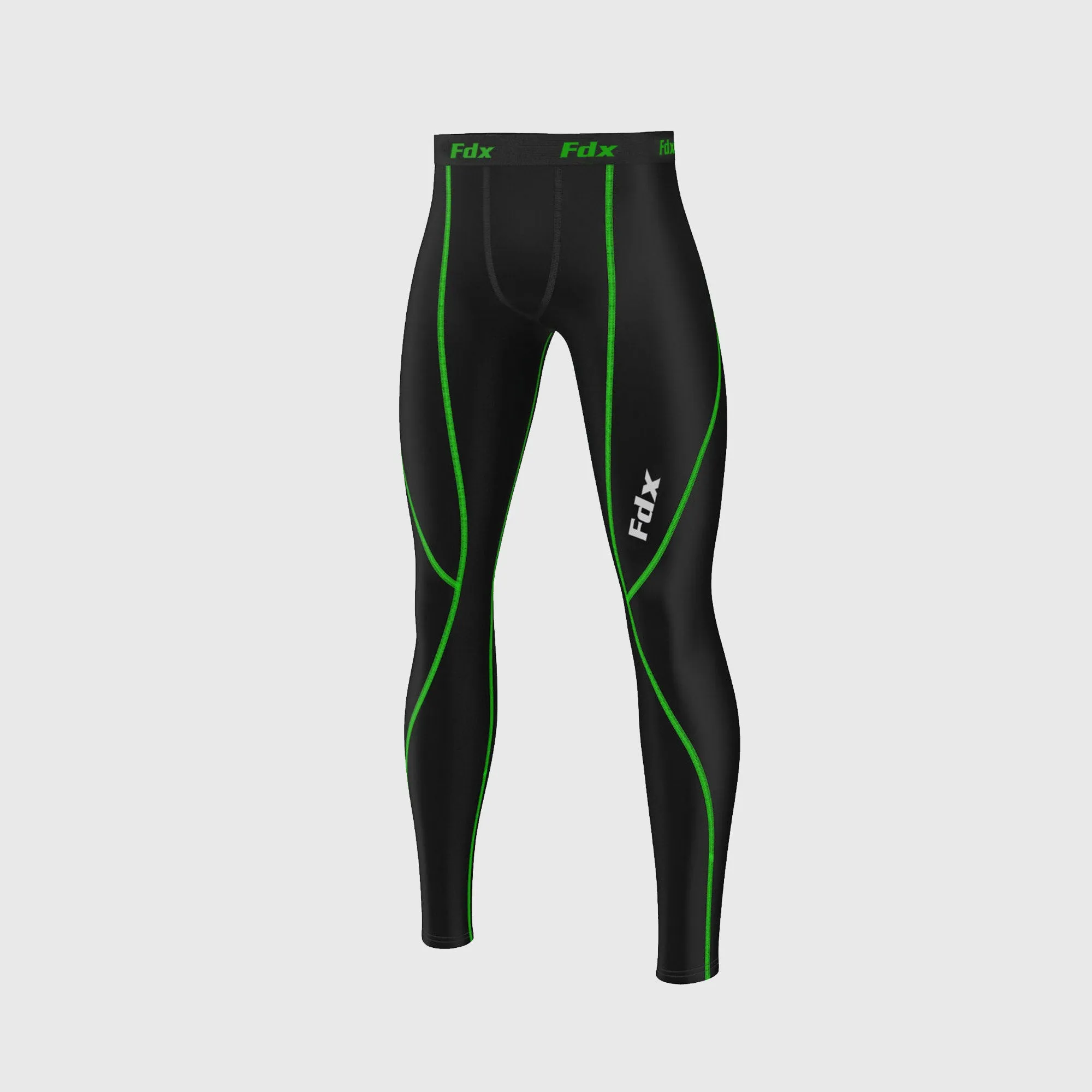 Fdx Men's Set Green Thermolinx Compression Base Layer Shirt & Leggings