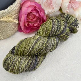 Hand Spun Tasmanian Merino Wool Chunky Yarn in Olive Green 12338