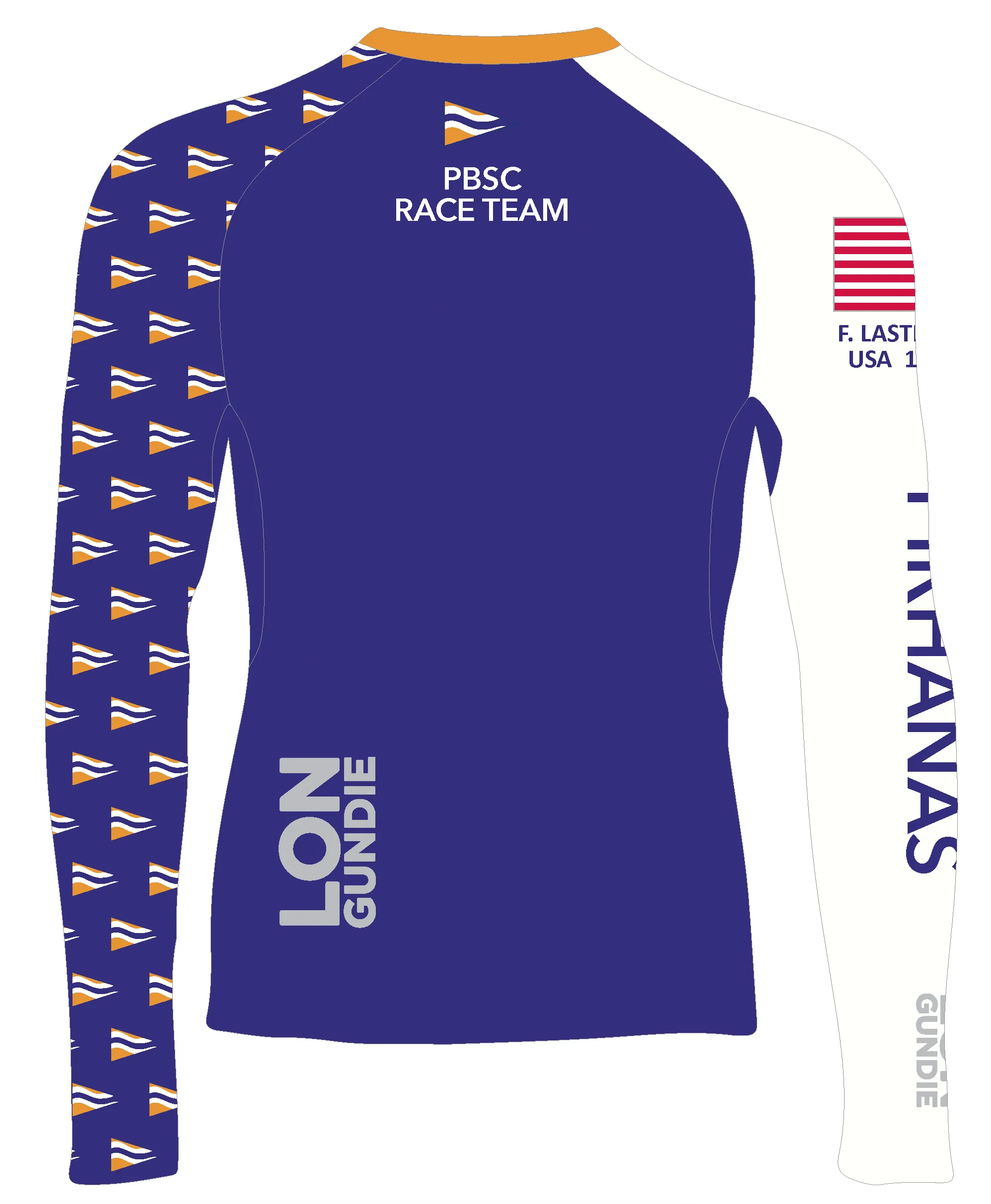 JR RASH GUARD TOP LONG SLEEVE BLUE | PALM BEACH SAILING CLUB | PSNLZ'D