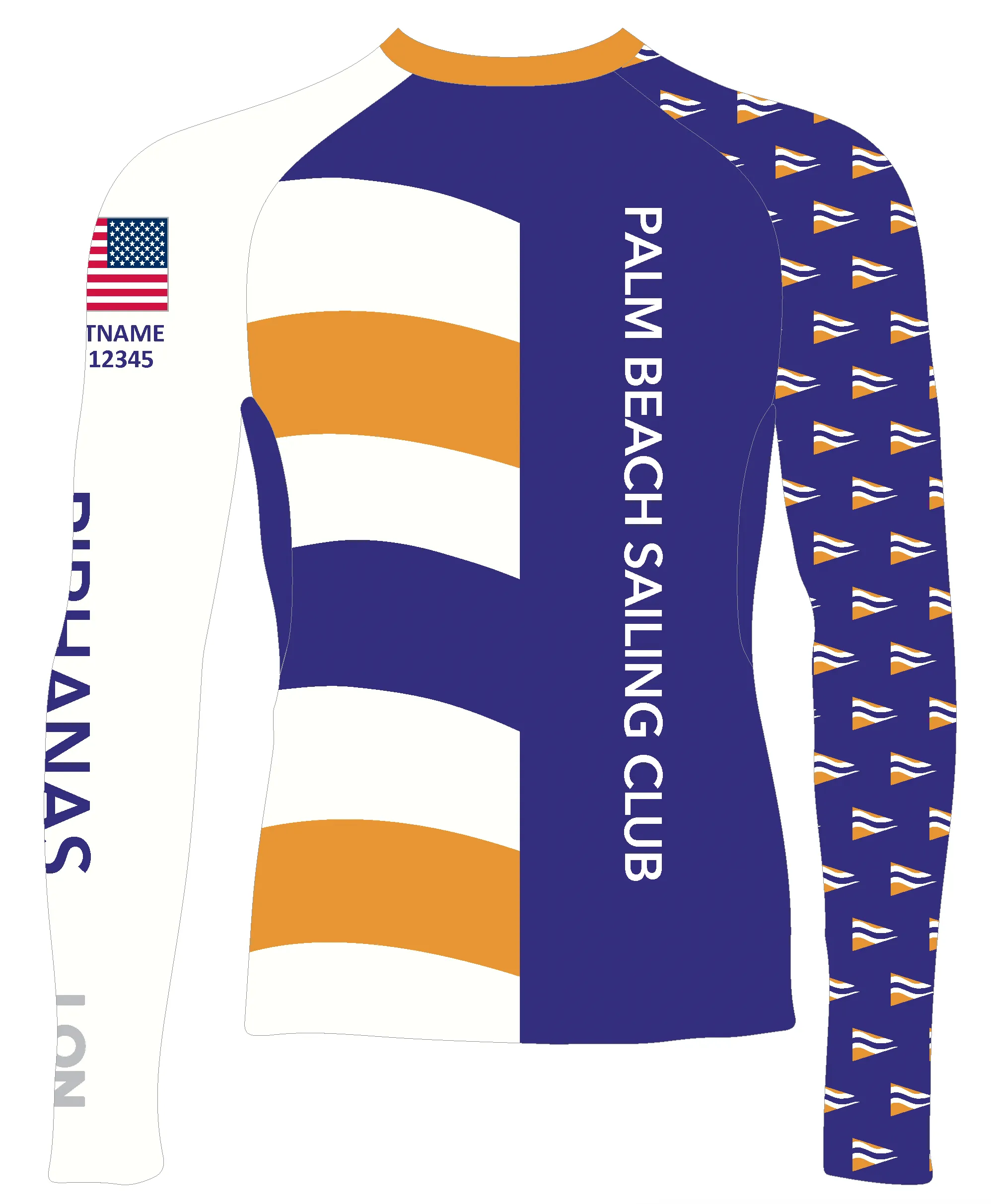 JR RASH GUARD TOP LONG SLEEVE BLUE | PALM BEACH SAILING CLUB | PSNLZ'D