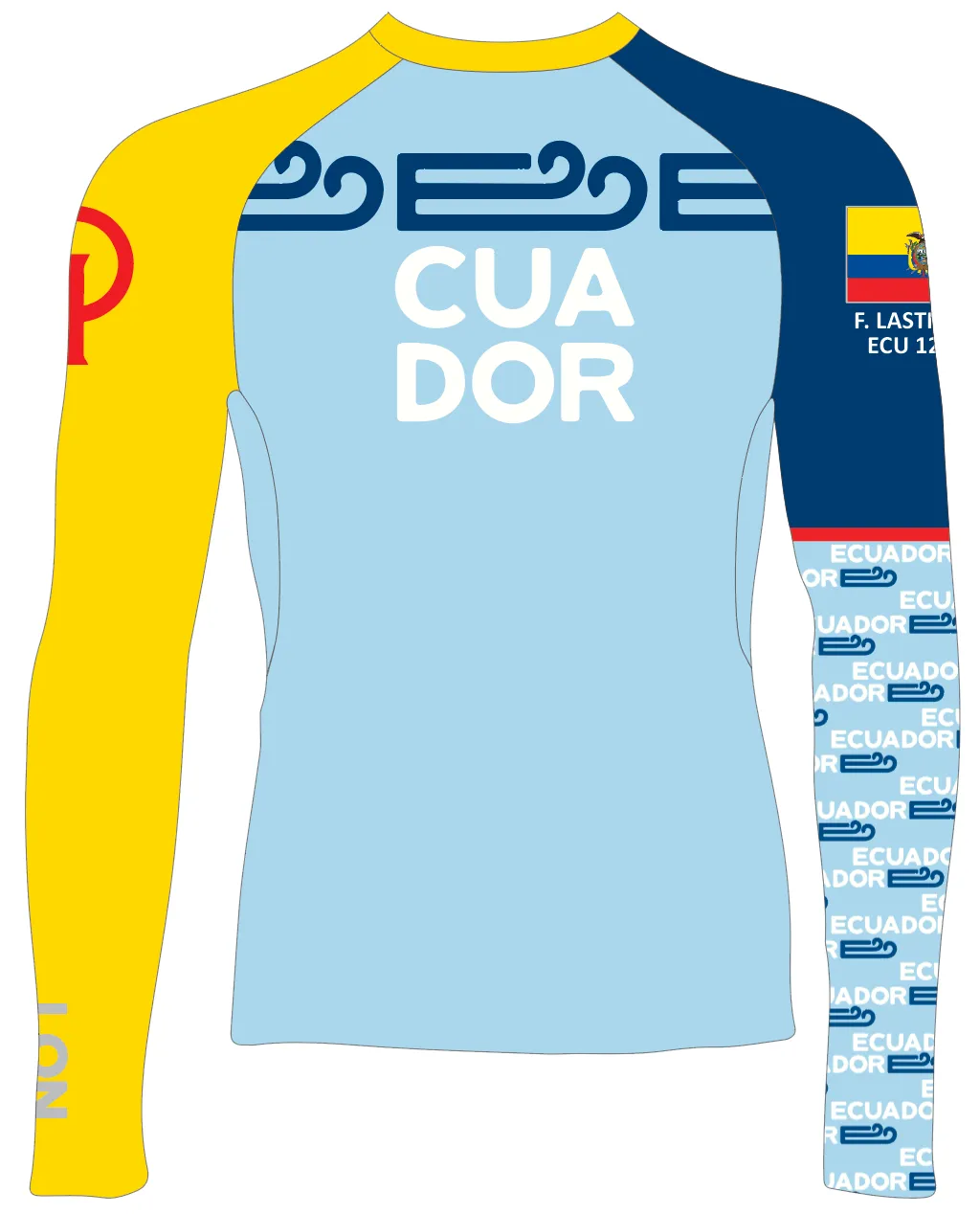 JR RASH GUARD TOP LONG SLEEVE BLUE | TEAM ECUADOR OPTIMIST | PSNLZ'D