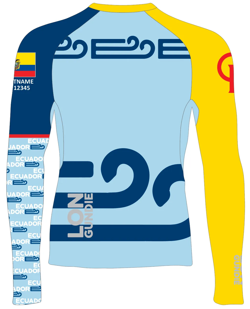 JR RASH GUARD TOP LONG SLEEVE BLUE | TEAM ECUADOR OPTIMIST | PSNLZ'D