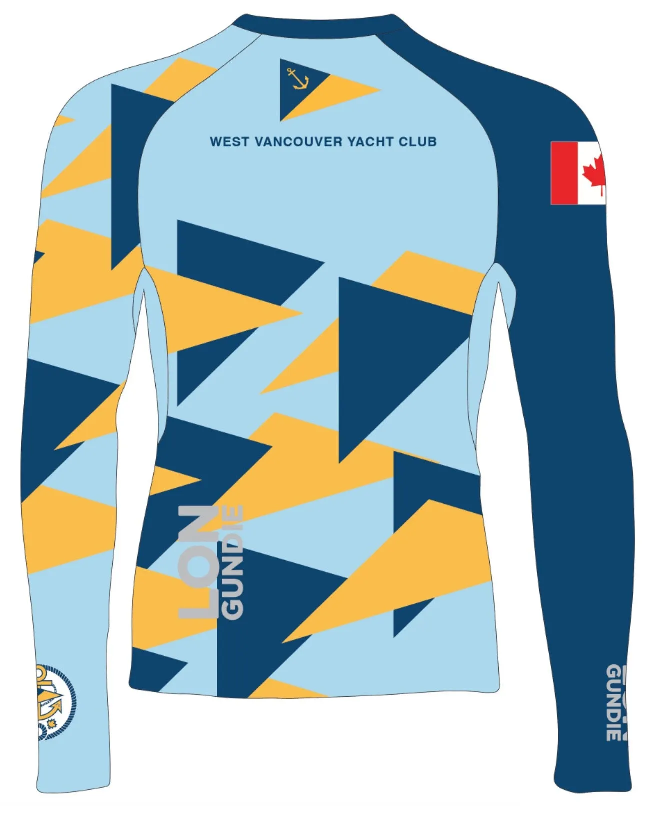 JR RASH GUARD TOP LONG SLEEVE BLUE | WEST VANCOUVER YACHT CLUB
