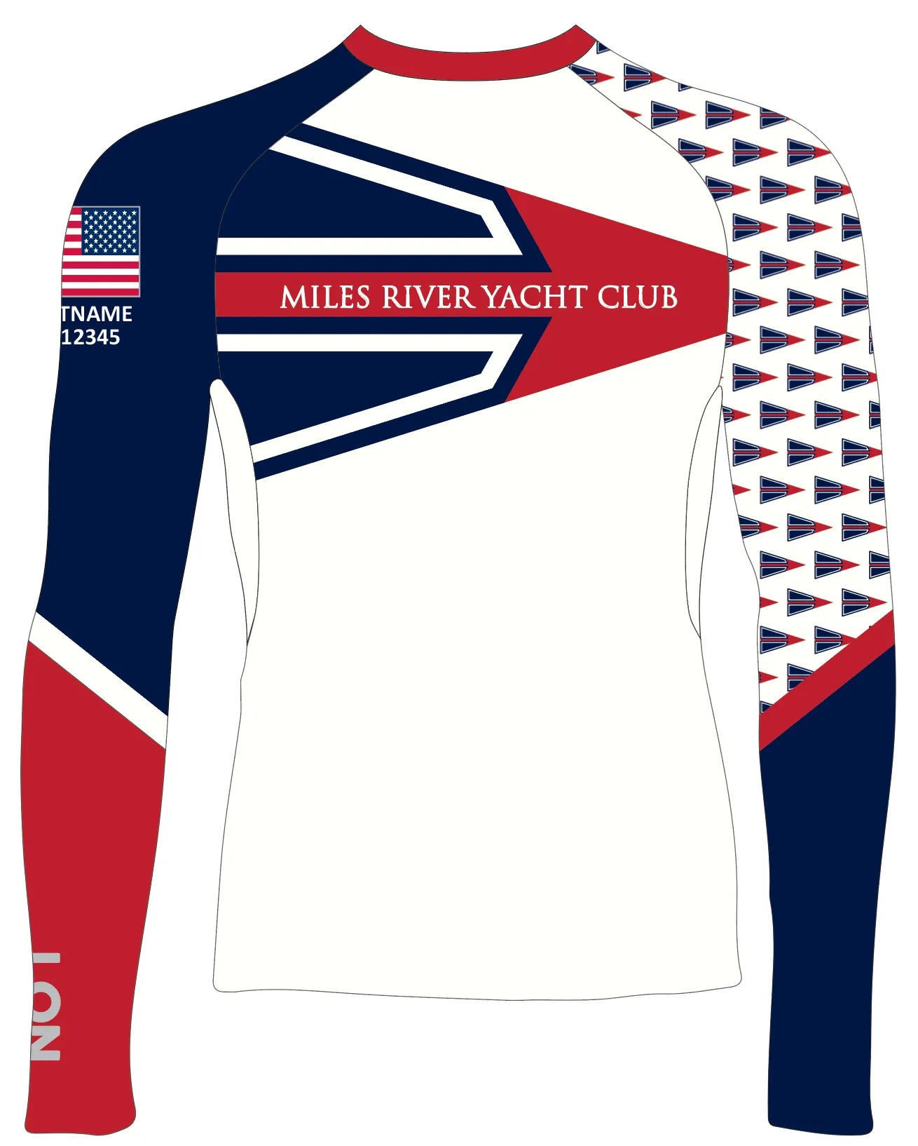 JR RASH GUARD TOP LONG SLEEVE NAVY | MILES RIVER YACHT CLUB | PSNLZ'D