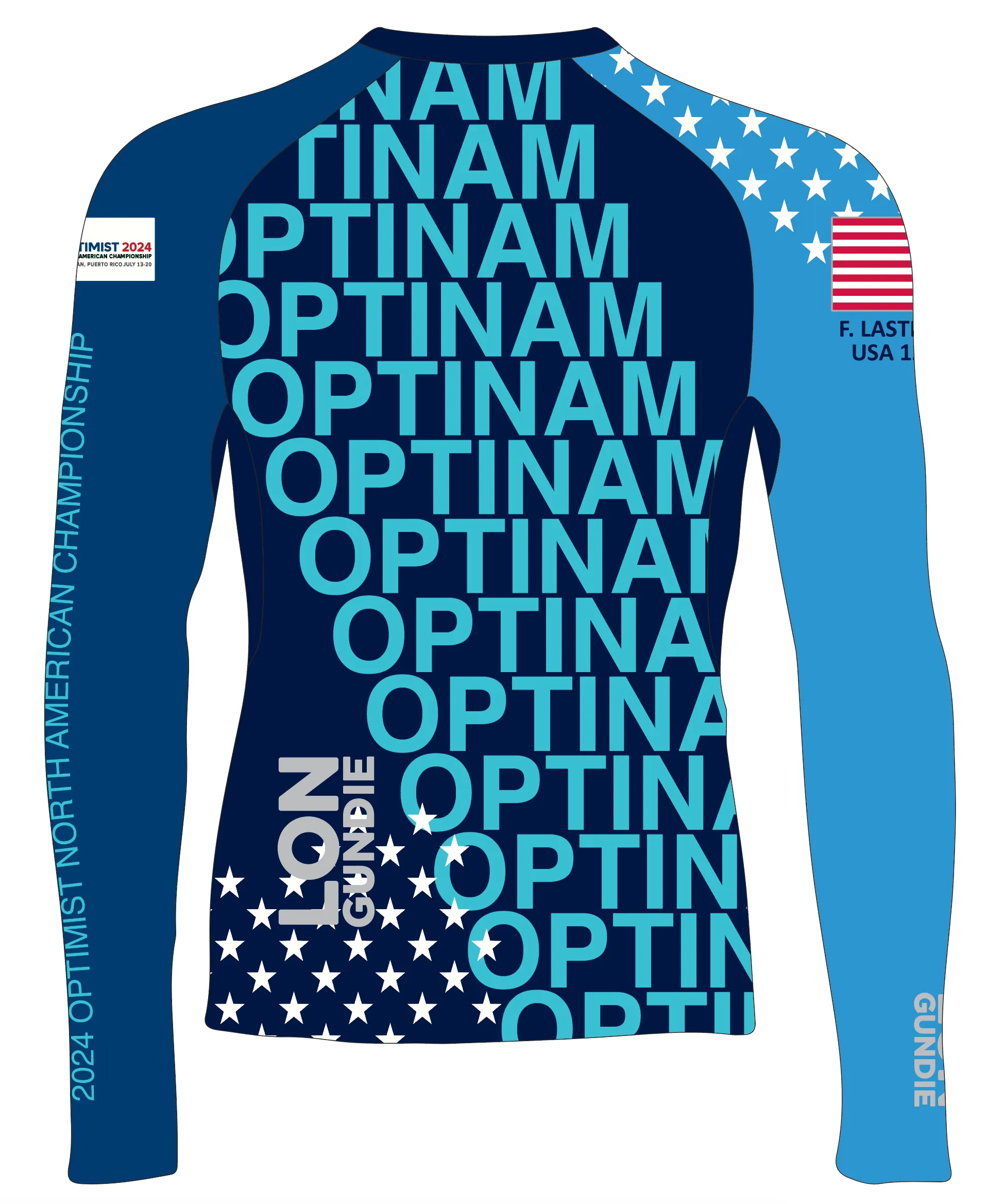 JR RASH GUARD TOP LONG SLEEVE NAVY | USODA NORTH AMERICANS | PSNLZ'D
