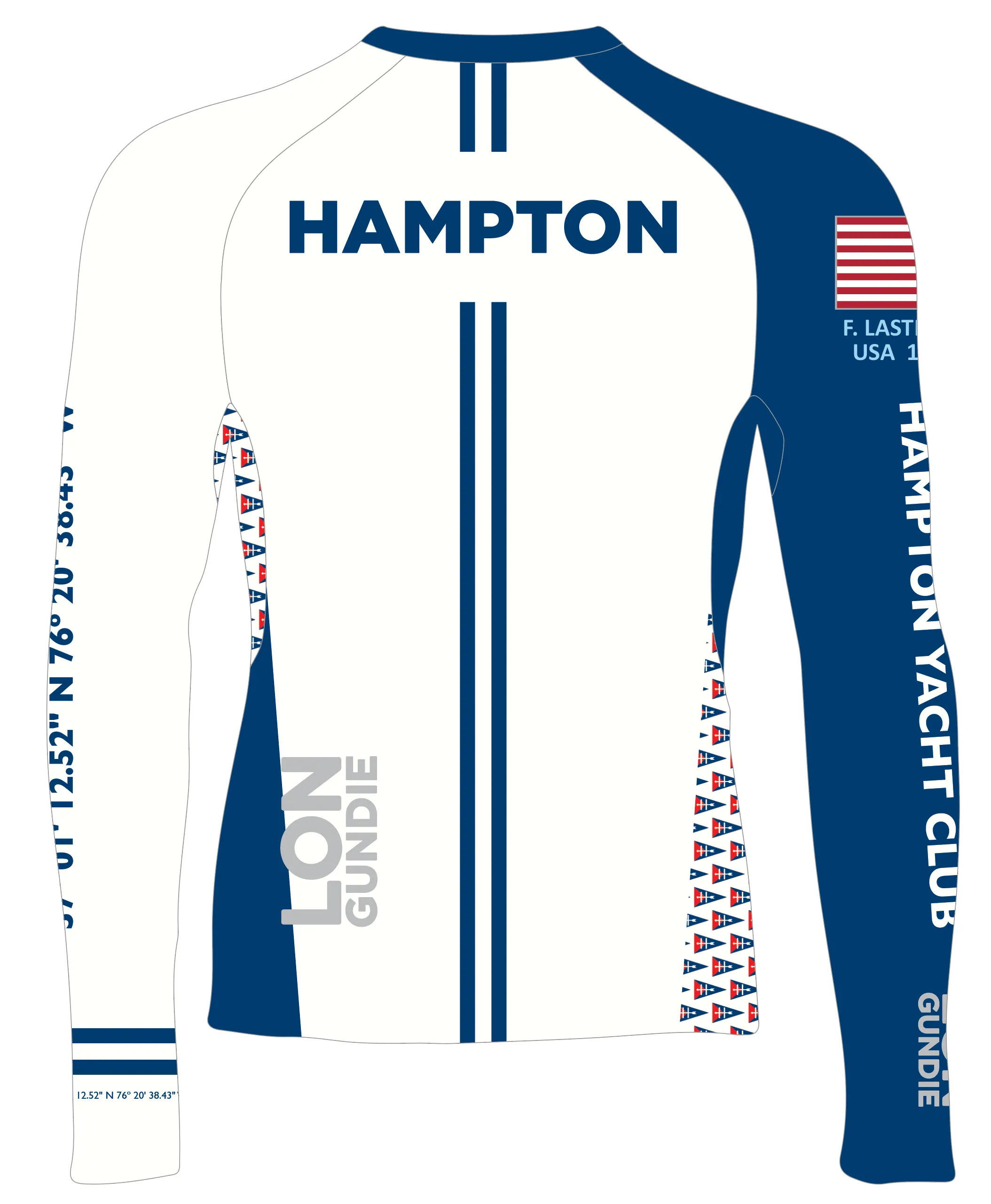 JR RASH GUARD TOP LONG SLEEVE WHITE | HAMPTON YC | PSNLZ'D