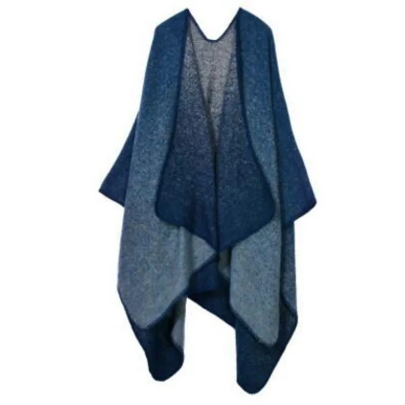 Knit Shawl Cape Poncho Vintage Scarf
