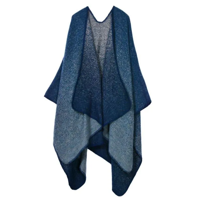 Knit Shawl Cape Poncho Vintage Scarf