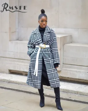Loose Print Long Lapel And Ragout Sleeves Winter Coat