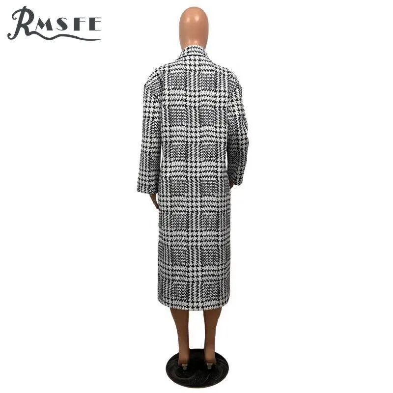 Loose Print Long Lapel And Ragout Sleeves Winter Coat