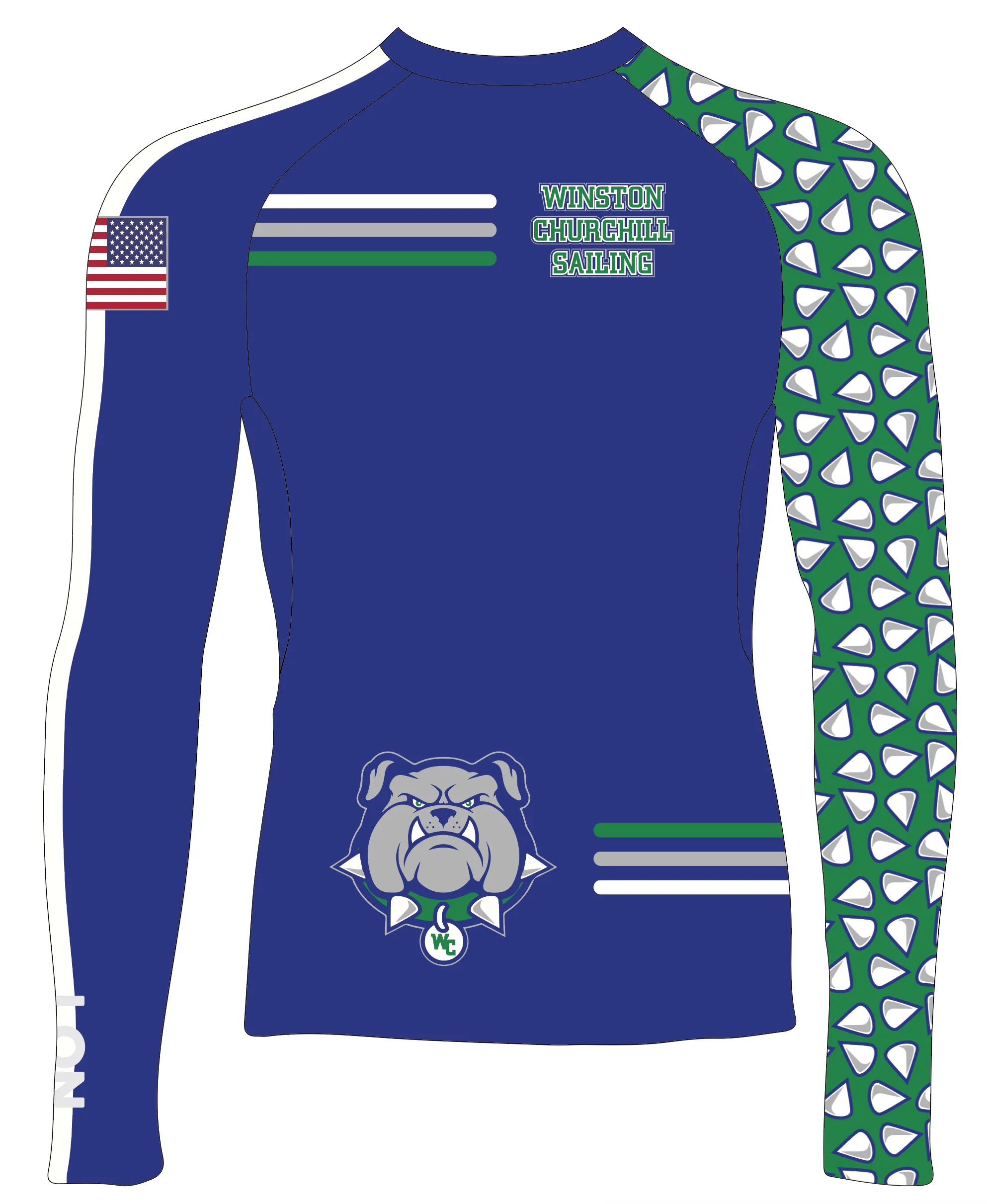 MEN RASH GUARD TOP FITTED BLUE | WINSTON CHURCHILL HS
