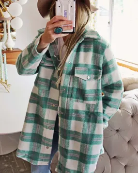 Sweet Mint Plaid Shacket