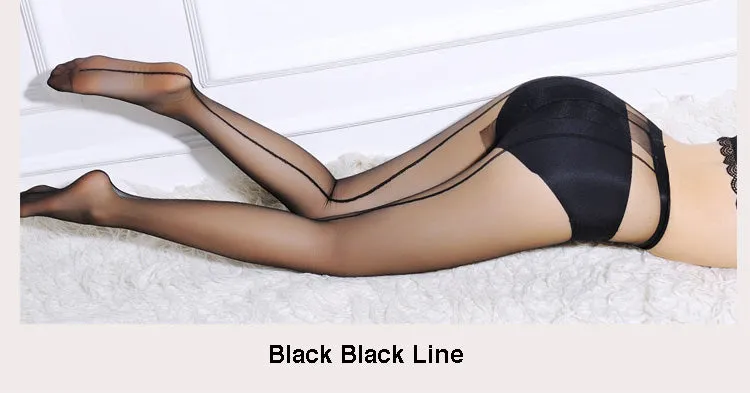 VenusFox 3 Colors Women's Sexy One Line Silk Stockings Tights