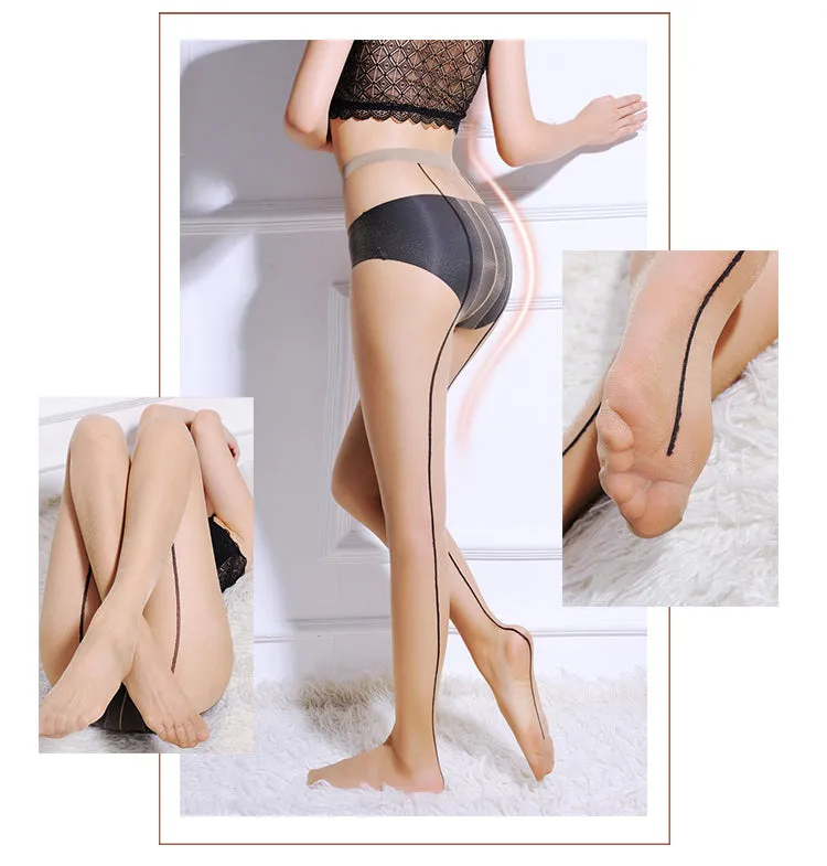 VenusFox 3 Colors Women's Sexy One Line Silk Stockings Tights