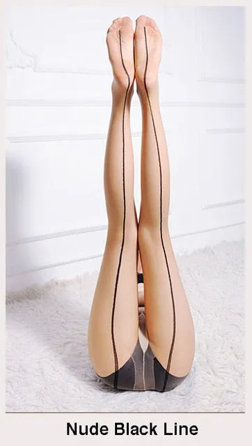VenusFox 3 Colors Women's Sexy One Line Silk Stockings Tights