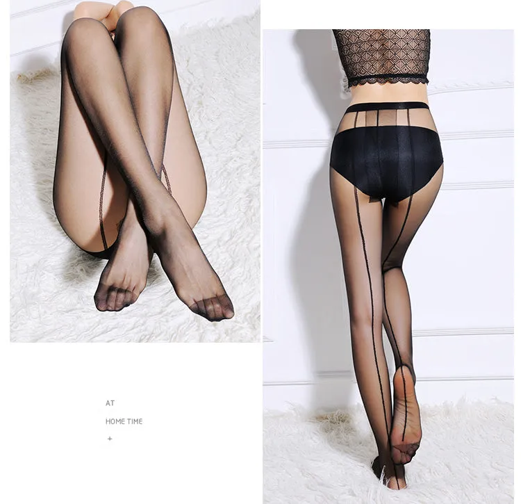 VenusFox 3 Colors Women's Sexy One Line Silk Stockings Tights